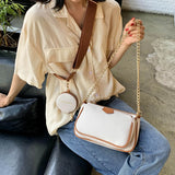 Women Small Shoulder Bag PU Leather Three in One Handbags Crossbody Bag