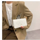 Woman Small Square Bag PU Leather Messenger Casual Multifunction