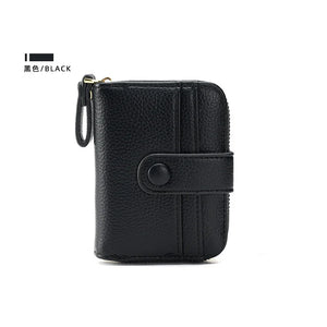 Women Small Wallet Lychee Pattern Card Bag Short Version Zero Wall