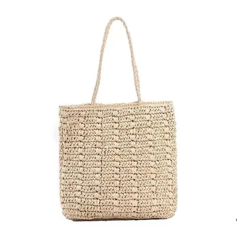 Rattan Straw Woven Large Tote Shoulder Bag for Women Summer Beach Bohemia Travel