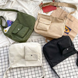 Canvas Tote Bag Crossbody Shoulder Handbag Schoolbag