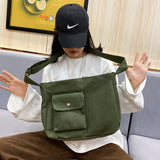 Canvas Tote Bag Crossbody Shoulder Handbag Schoolbag