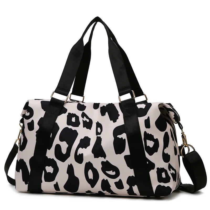 Cow Pattern Women's Travel Bag Shoulder Tote Gym Luggage