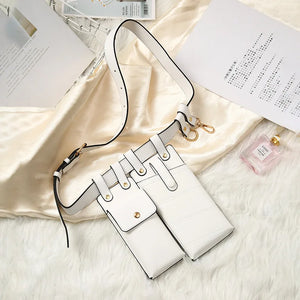 Women Leather Waist Bag Crossbody Chest Belt Phone Pouch