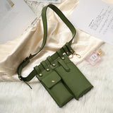Women Leather Waist Bag Crossbody Chest Belt Phone Pouch