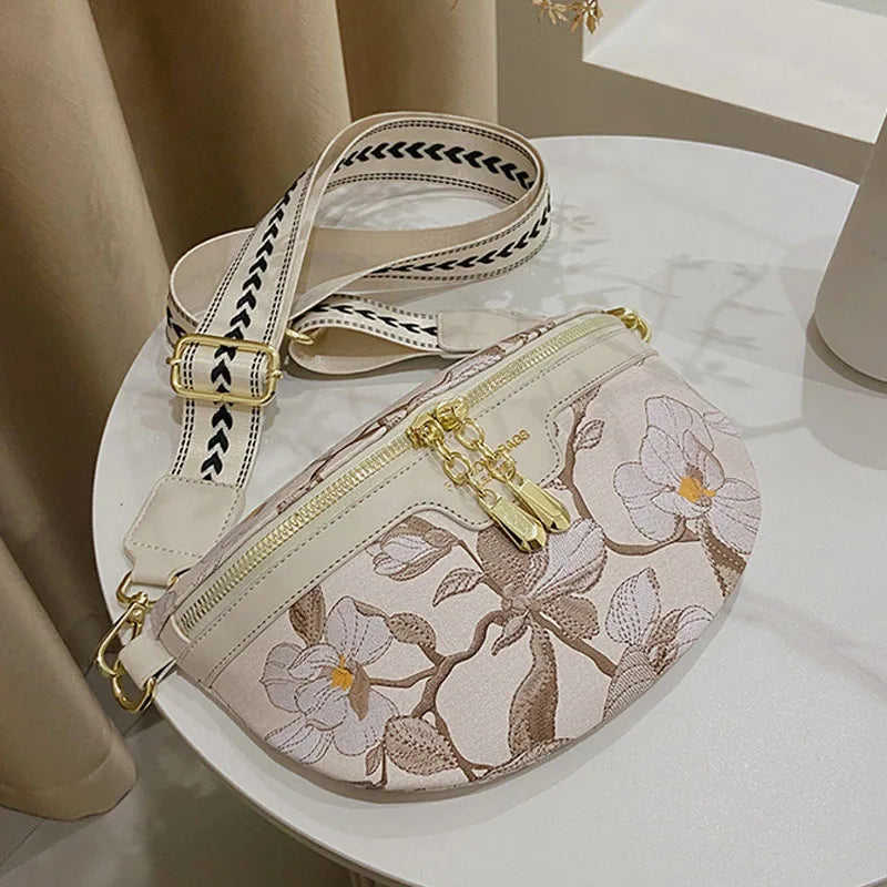 Women Waist Bag Leather Shoulder Chest Bag