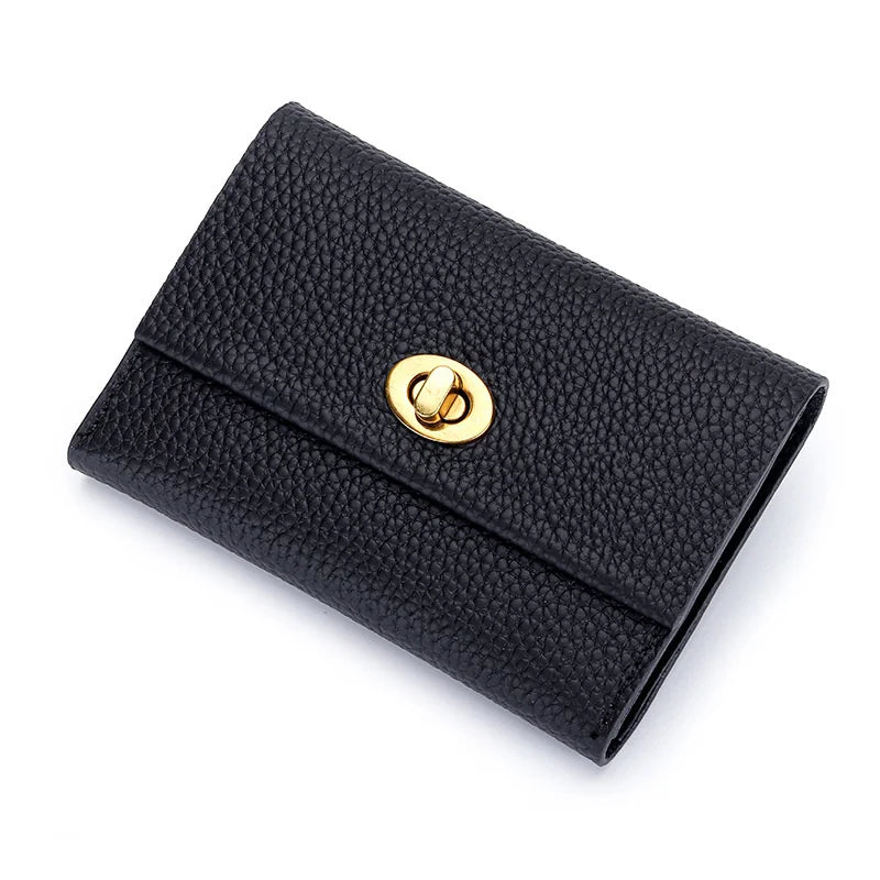 Leather Small Card Bag Women's Short Hasp Purse