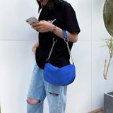 Women's Chain Messenger Bag Underarm French Stick Bag