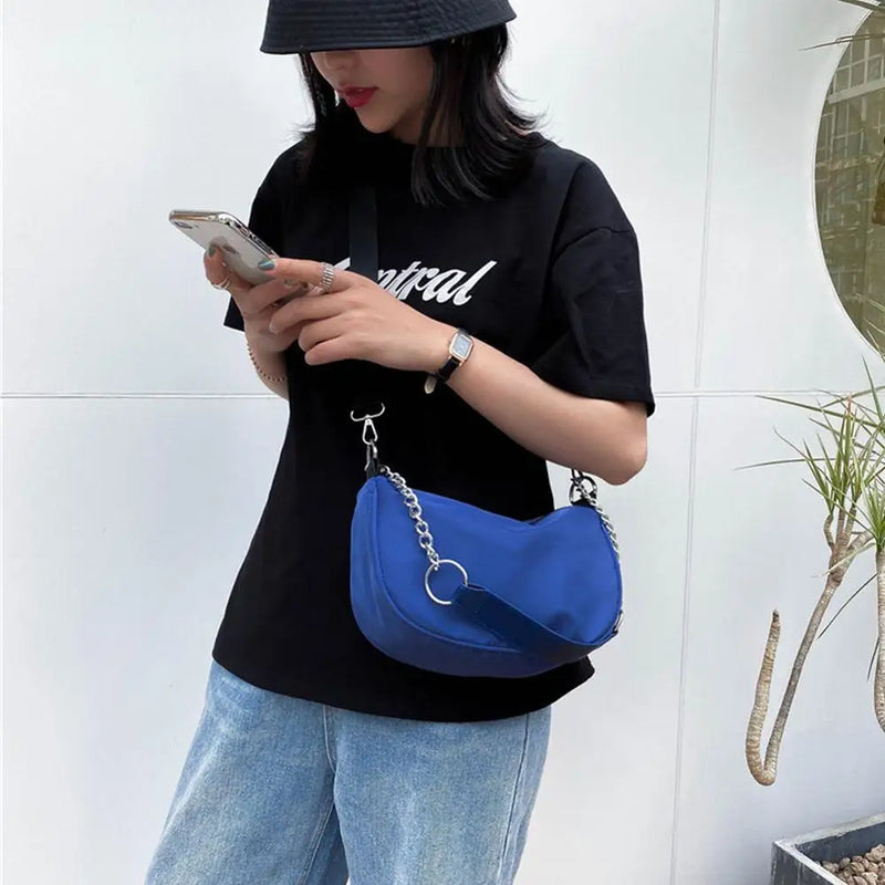 Women's Chain Messenger Bag Underarm French Stick Bag