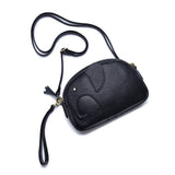 Women's Leather Messenger Bag Small Square Shoulder Bag Elephant Design