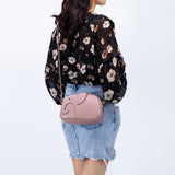 Women's Leather Messenger Bag Small Square Shoulder Bag Elephant Design