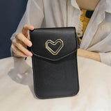 Metal Love Shoulder Phone Wallet Bag Ladies Hand Take Wallet
