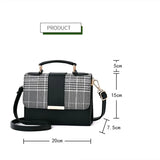 Plaid Stitching Square Bag Crossbody Shoulder Small Bag Female Bag