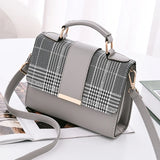 Plaid Stitching Square Bag Crossbody Shoulder Small Bag Female Bag