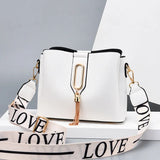 Women Bucket Bag with Wide Shoulder Straps Large Capacity Crossbody Bag