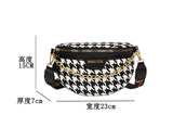Women Waist Packs Crossbody Chest Bag Plaid PU Leather Fanny Pack