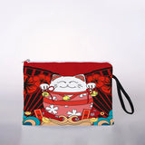 Japanese Lucky Cat Cosmetic Bag Travel Storage Bag