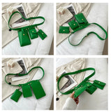 3Pcs/set Leather Fanny Pack Waist Bag Crossbody Casual Female Purse Phone Pouch