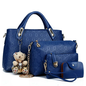 Vintage Women's Handbag Set - 4 Piece Shoulder Bag Collection