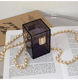 Clear Lipstick Bag Box Clutches Purse Crossbody Bag Women Handbags