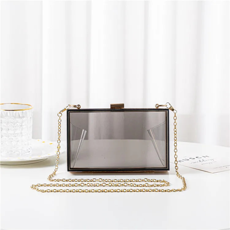 Women Clear Acrylic Purse Transparent Crossbody Bag