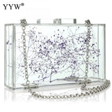 Clear Acrylic Floral Crossbody Bag See Through Handbag