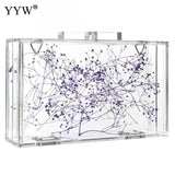 Clear Acrylic Floral Crossbody Bag See Through Handbag