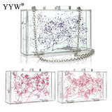 Clear Acrylic Floral Crossbody Bag See Through Handbag