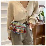 Women Fringe Crossbody Pack Adjustable Waist Chest Fanny Bag