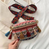 Women Fringe Crossbody Pack Adjustable Waist Chest Fanny Bag