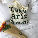 Women Alphabet Canvas Shoulder Bags Female Casual Letter Printed Tote Handbags