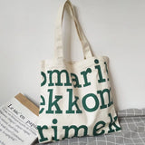 Women Alphabet Canvas Shoulder Bags Casual Letter Printed Tote Handbags