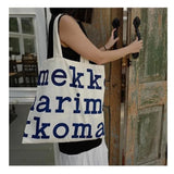 Women Alphabet Canvas Shoulder Bags Letter Printed Tote Handbags