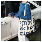 Women Alphabet Canvas Shoulder Bags Female Casual Letter Printed Tote Handbags