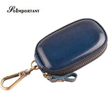 Leather Car Key Wallets Holder Organizer Keychain Cover Bag