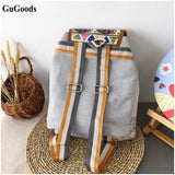 Women Anime Backpack Owl Canvas Shoulder Bag Junior Girls Printed Messenger Bag