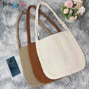 Knit Shoulder Bag Large-capacity Tote Female Handbag