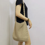 Knit Shoulder Bag Large-capacity Tote Female Handbag
