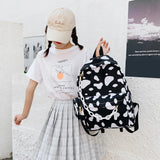 Cow Milk Pattern Backpack for Teenagers