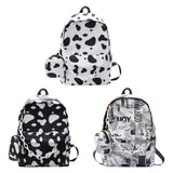 Cow Milk Pattern Backpack for Teenagers