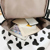 Cow Milk Pattern Backpack for Teenagers