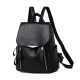 Women Backpack Large Capacity PU Leather For Teenage Girls Solid Travel Bag