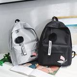 Women Backpack Small Canvas Schoolbag Middle School Student Couple Shoulder Bag