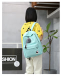 Women Backpack Light Cheap Small Canvas Schoolbag Middle School Student Couple B