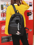 Women Backpack Light Cheap Small Canvas Schoolbag Middle School Student Couple B