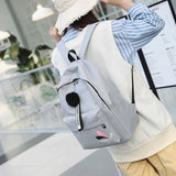 Women Backpack Small Canvas Schoolbag Middle School Student Couple Shoulder Bag