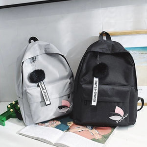 Canvas Women Backpack Small Schoolbag Couple Shoulder Bag