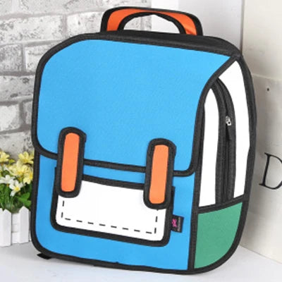 3D Jump Style Women Backpack - Cartoon Comic Messenger Tote Bag