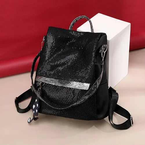 Anti-theft Sequins Rucksack Travel Female Nylon Backpack
