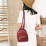 Women Backpack Bag Large Capacity PU Leather Zipper for Travel XIN-Shipping